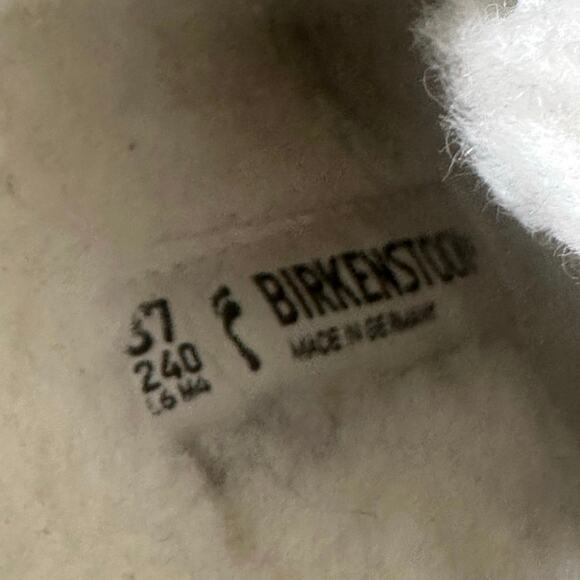 Birkenstock Clogs Size 37 Boston Slip On Suede Shearling Comfort Shoes - Picture 7 of 10